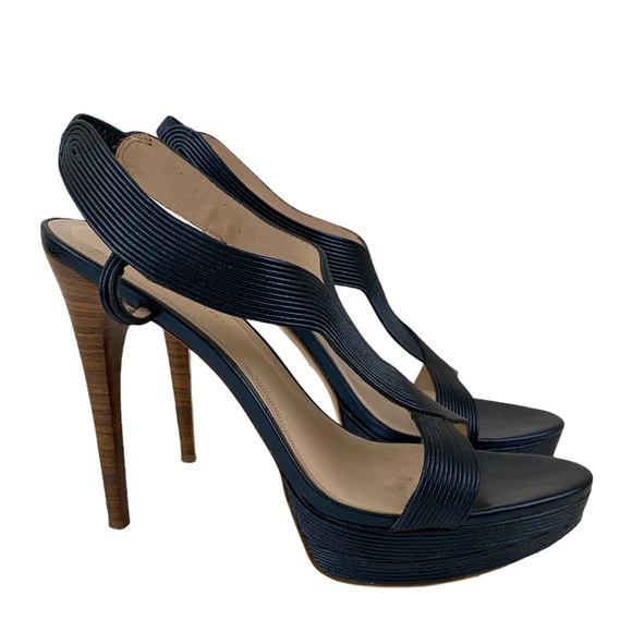 ELIE TAHARI Cleopatra Platform Heels Blue - Picture 1 of 5